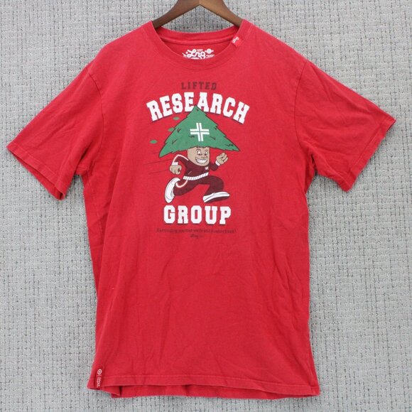 Vintage LRG Lifted Research Group Shirt Mens XL Red Short Sleeve Premium Fit - Picture 1 of 9